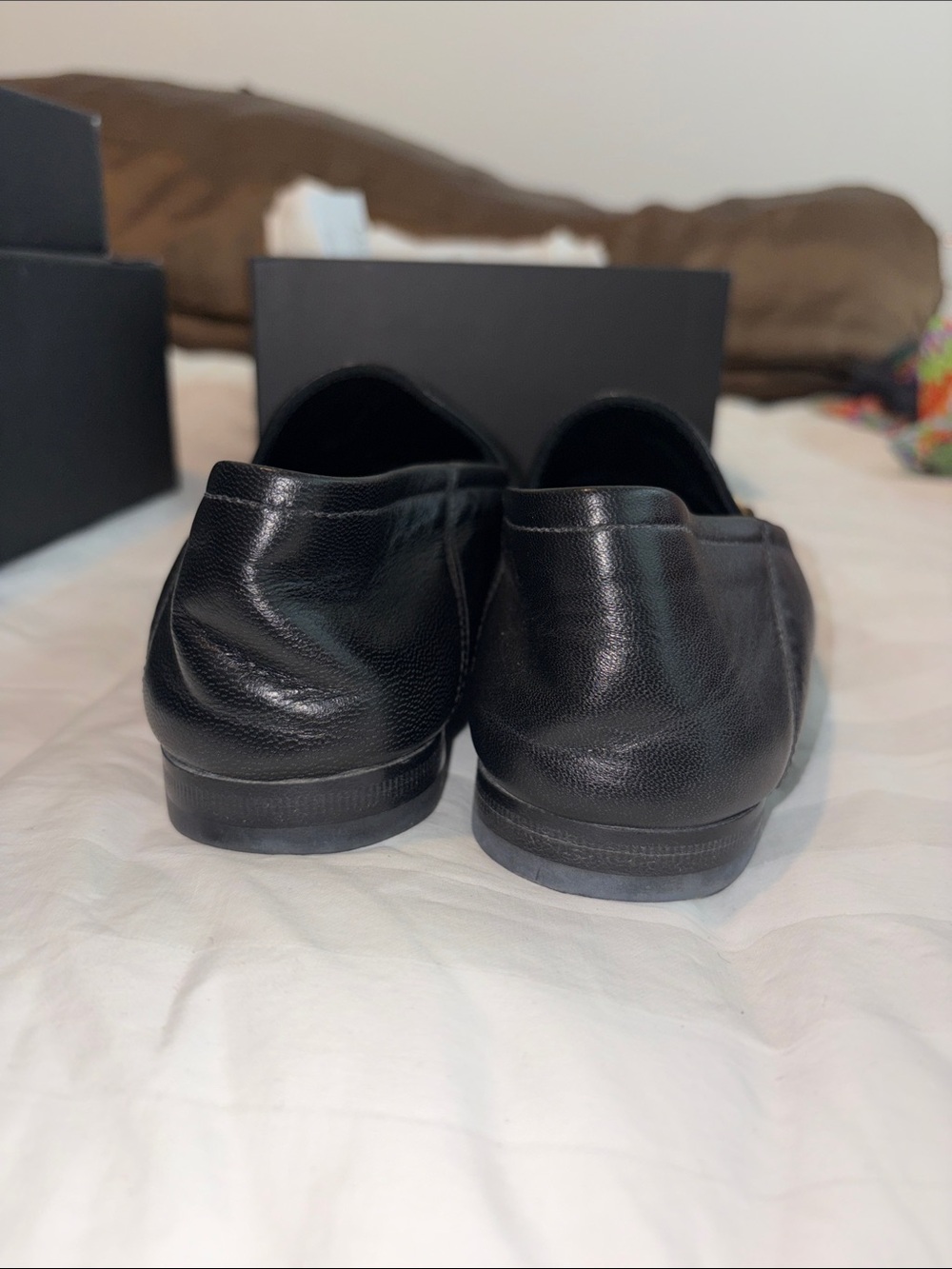 Gucci Black Leather Loafers with Gold Horsebit SZ 36 - Picture 3 of 10
